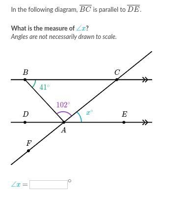 What is the measure of ∠x-example-1