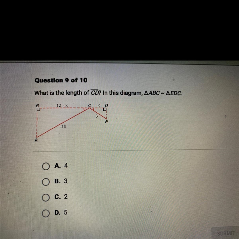 What is the length of CD? In this diagram, AABCAEDC.-example-1