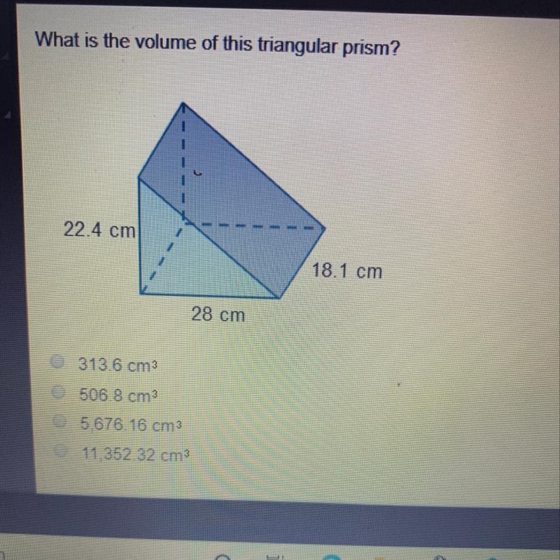 What is the volume of this triangular prism-example-1