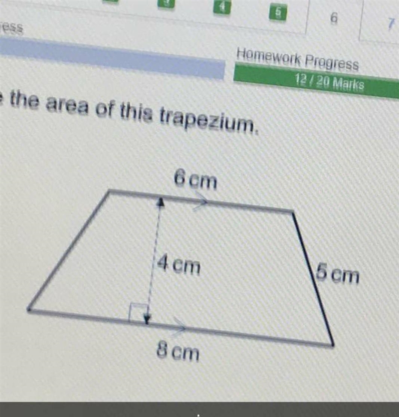 Calculate the area of this trapezium. ​-example-1