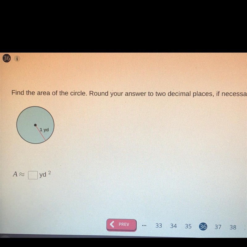 Find the areas of the circle. Round your answers to two decimal places, if necessary-example-1