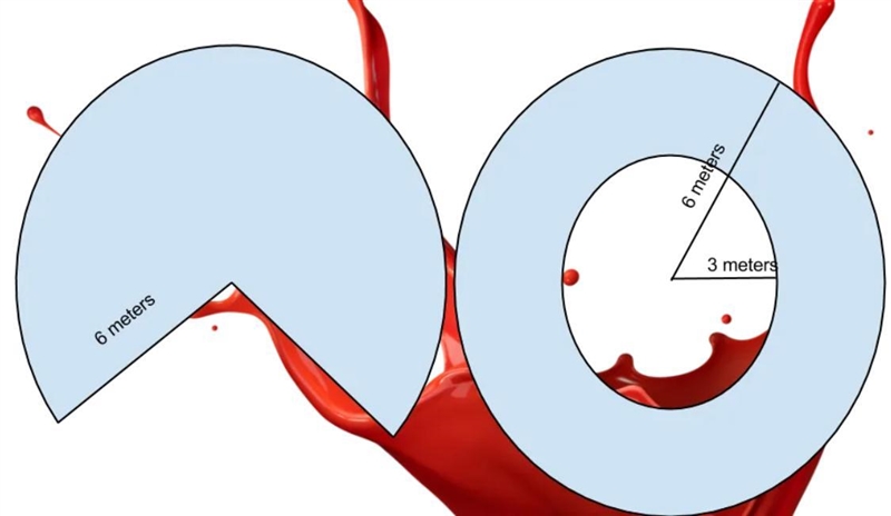 Would your rather paint 3/4 of a circle or a circular ring? Using area, explain your-example-1