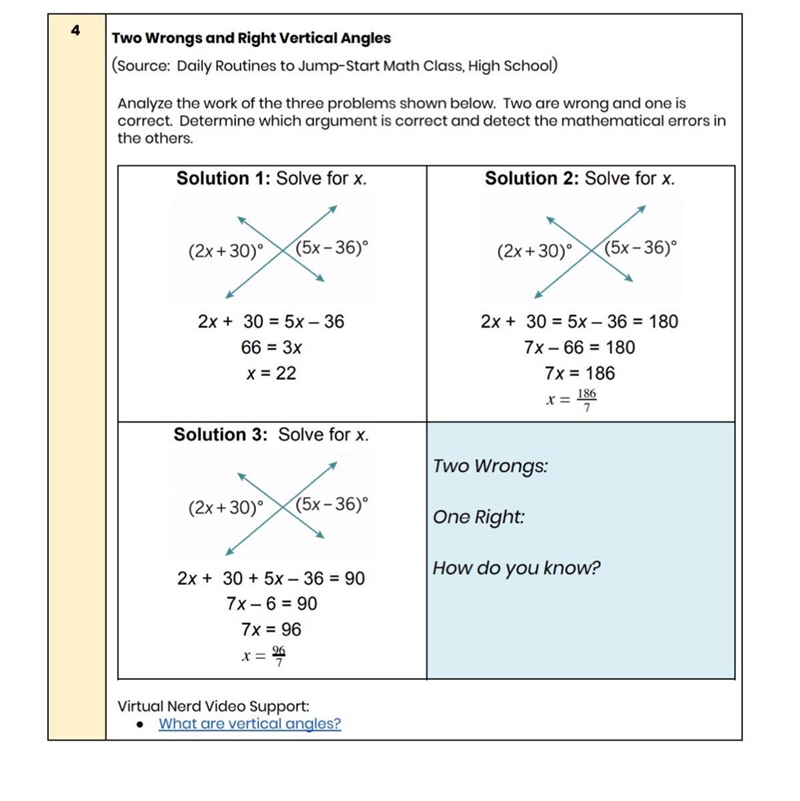 Two wrongs and One right: vertical angles. Please help only 2-3 questions-example-1