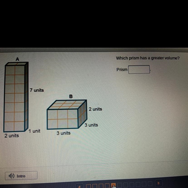 Which prism has a greater volume? Prism ____-example-1