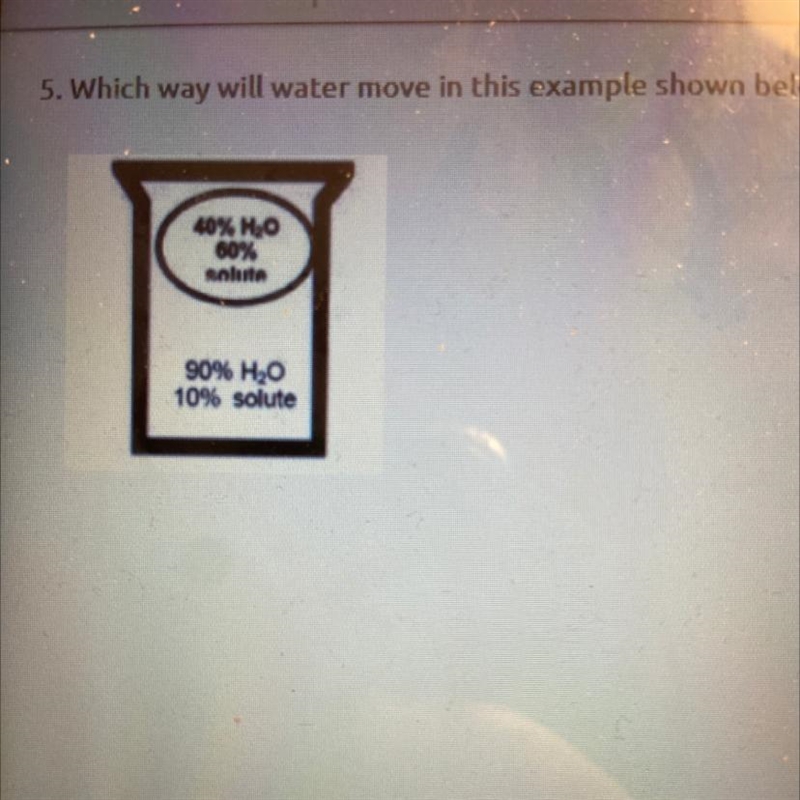 Which way will water move in this example shown below? The water will not move Water-example-1