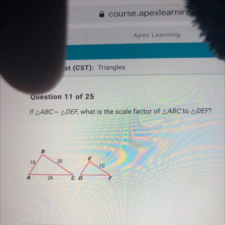 If abc ~ def , what is the scale factor-example-1