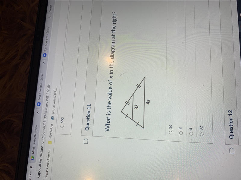 What is the value of x in the diagram at the right-example-1