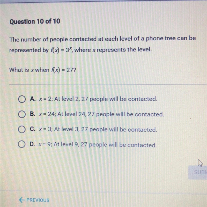 The number of people contacted at each level of a phone tree can be represented by-example-1