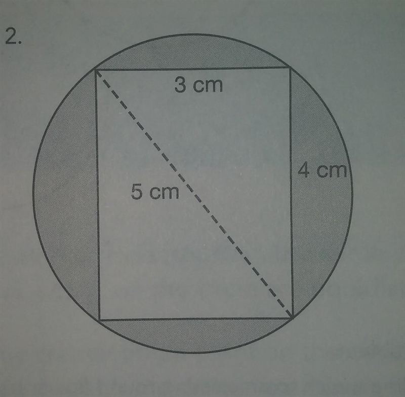 calculate the area of the shaded region in each figure. use 3.14 for π and round to-example-1