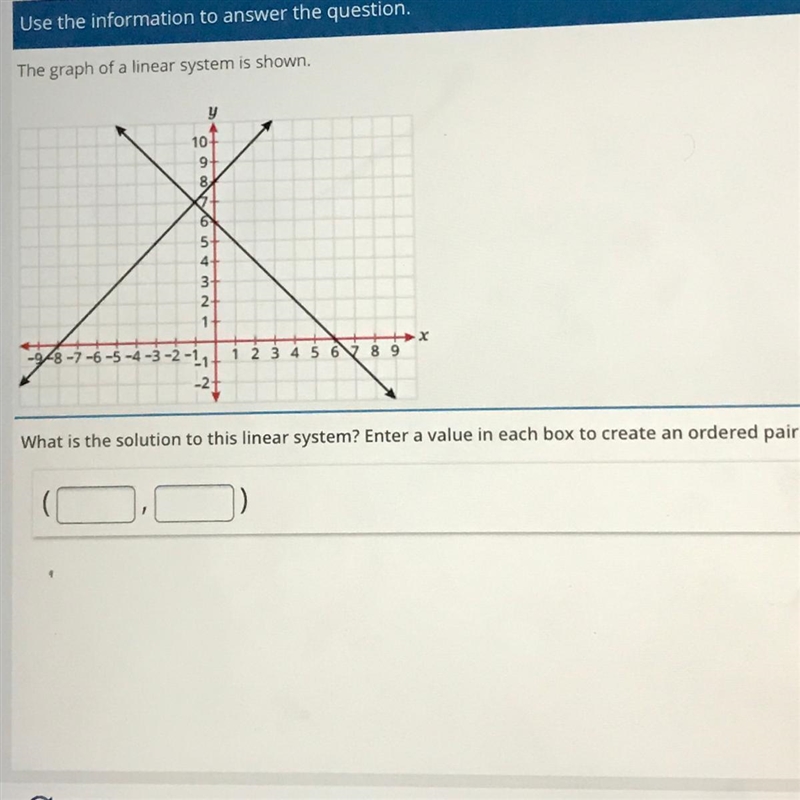 please help . What Is the solution to this linear system? Enter a value in each box-example-1