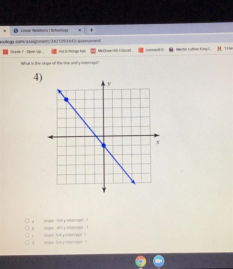 What is the slope of the line and y intercept pls help me-example-1