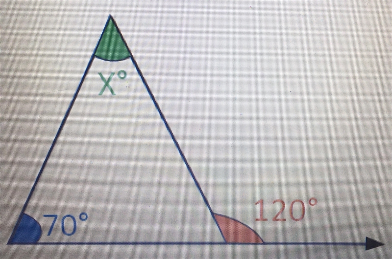 IT'S TIMED NEED HELP ASAP! Find the measure of the missing angle X-example-1