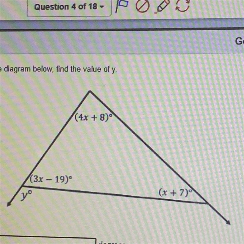 In the diagram below, find the value of y.-example-1