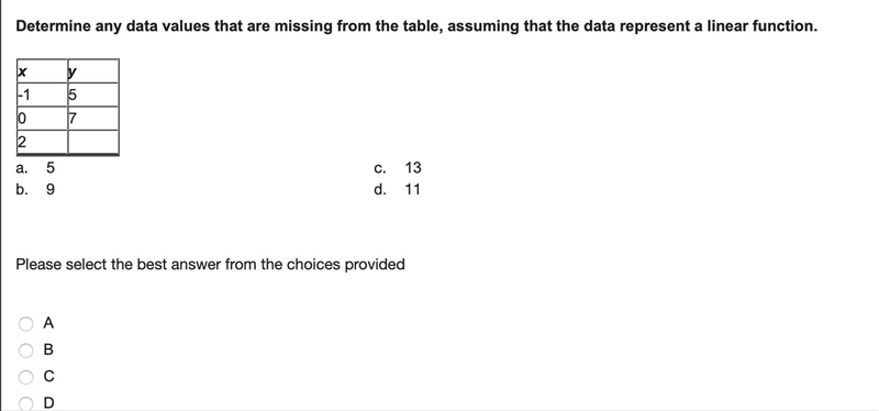 Determine any data values that are missing from the table, assuming that the data-example-1