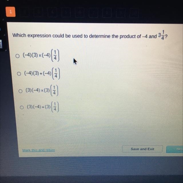 Which expression could be used to determine the product of -4 and 342 o(-4)(3)(-4) x-example-1