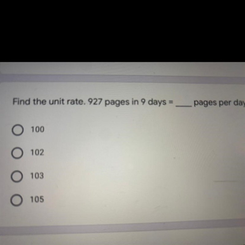 Find the unit rate. 927 pages in 9 days=__pages per day-example-1