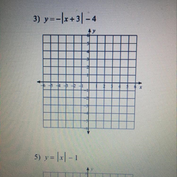 Y = - |x+3| - 4 It needs to be graphed, please help!-example-1