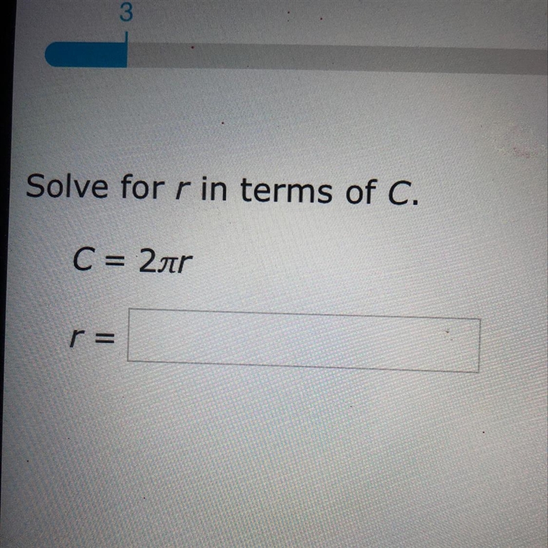 Solve for r in terms of C-example-1