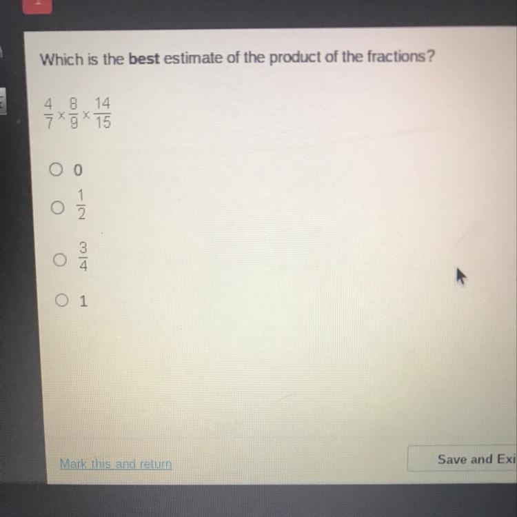 HELPPP ASAP PLSSS Which is the best estimate of the product of the fractions-example-1