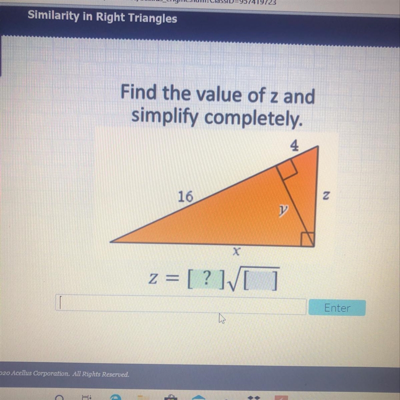 Find the value of z and simplify completely.-example-1