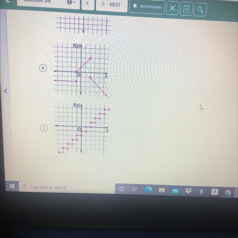 HELP ASAP Consider the function Which graph below matches that function?-example-1