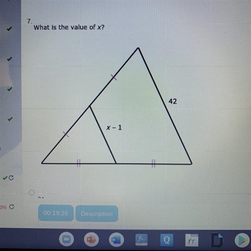 What is the value of X A 21 B 41 C 20 D 22-example-1