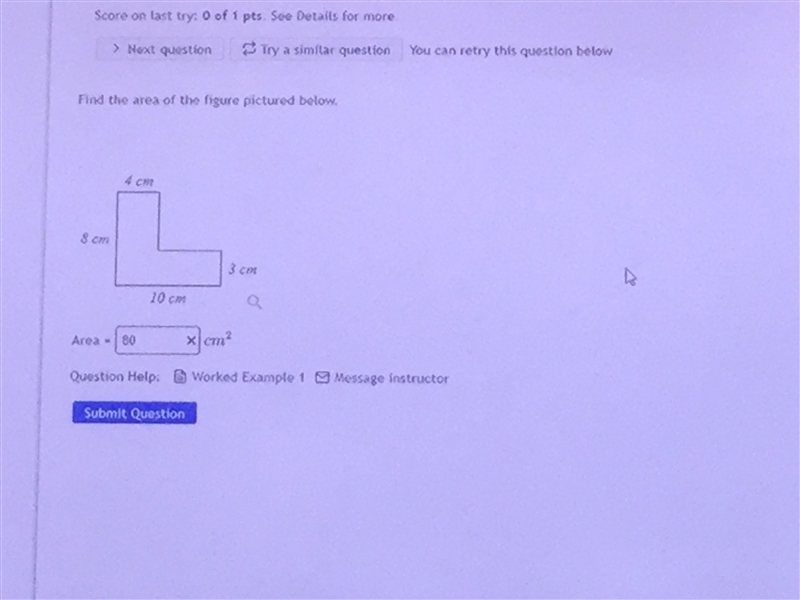 Can’t seem to figure out how to get the area-example-1