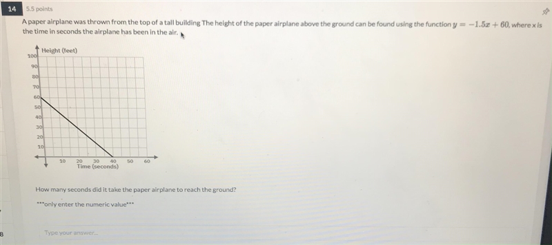 How many seconds did it take the paper airplane to reach the ground?-example-1