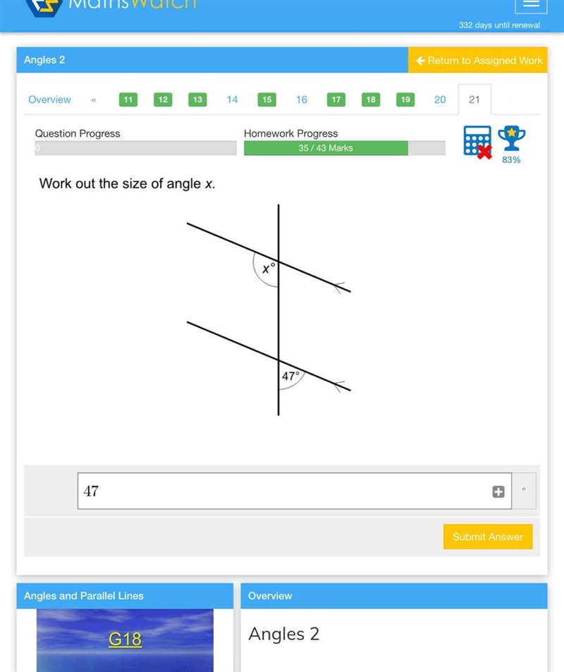 Work out the size of angle x-example-1