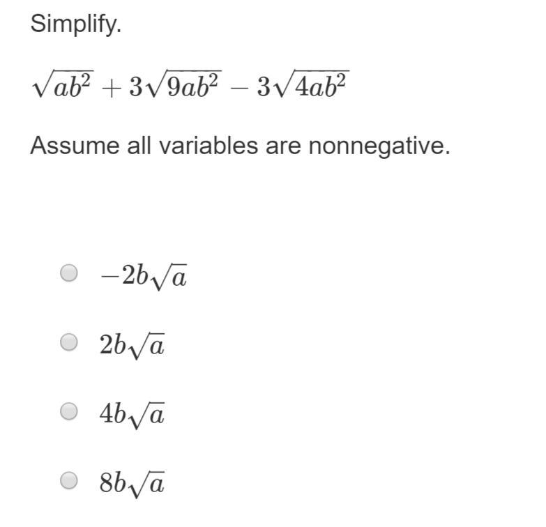 Simplify. Assume all variables are nonnegative.-example-1