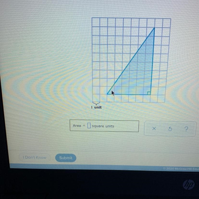 Find the area of the right triangle.-example-1