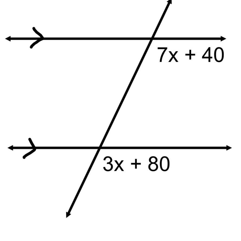 Solve for X, and show the equation you would use to solve.-example-1