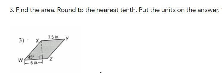 Find the area. Round to the nearest tenth. Put the units on the answer-example-1