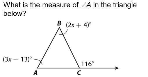 Answer choices: 116 degrees 54 degrees 62 degrees 25 degrees-example-1