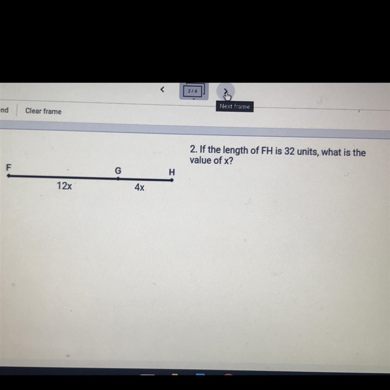 2. If the length of FH is 32 units, what is the value of x?-example-1