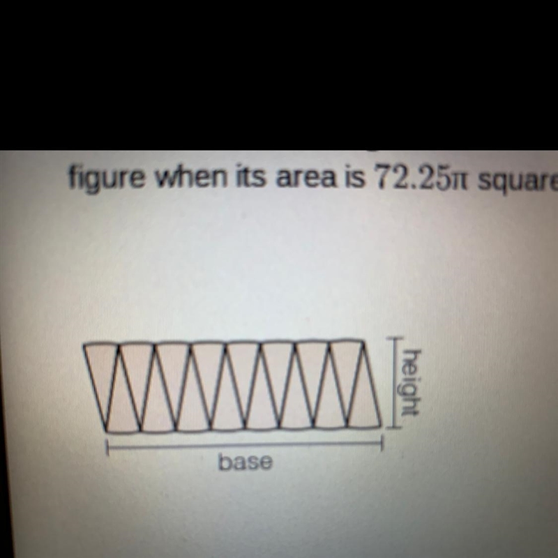 A circle is cut into congruent sections and arranged to form a figure that approximates-example-1