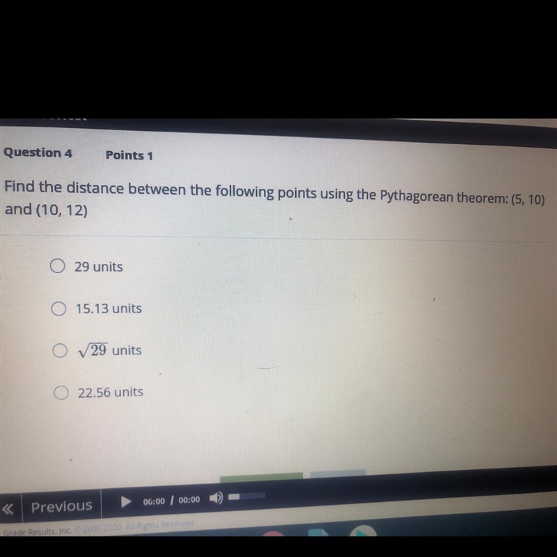 What’s the difference between the following points using Pythagorean theorem-example-1