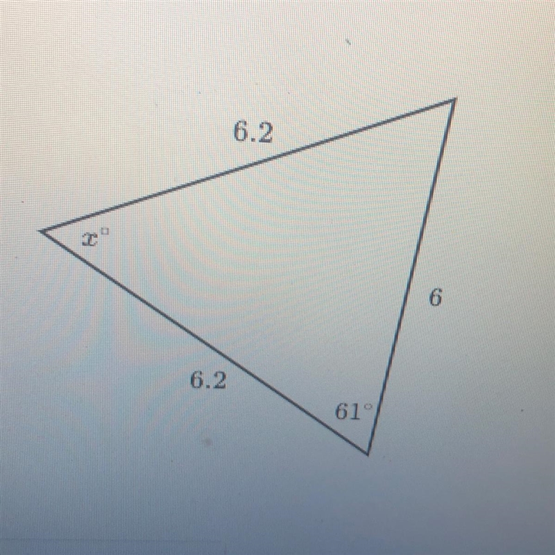 Find the value of x in the triangle shown below. Help ASAP please!! :)-example-1