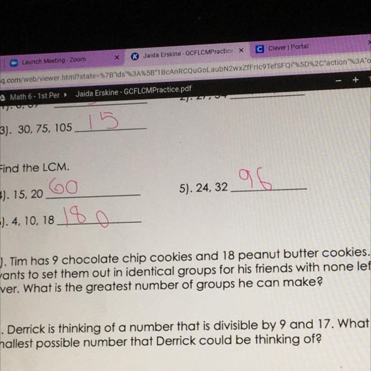 7). Tim has 9 chocolate chip cookies and 18 peanut butter cookies. He wants to set-example-1