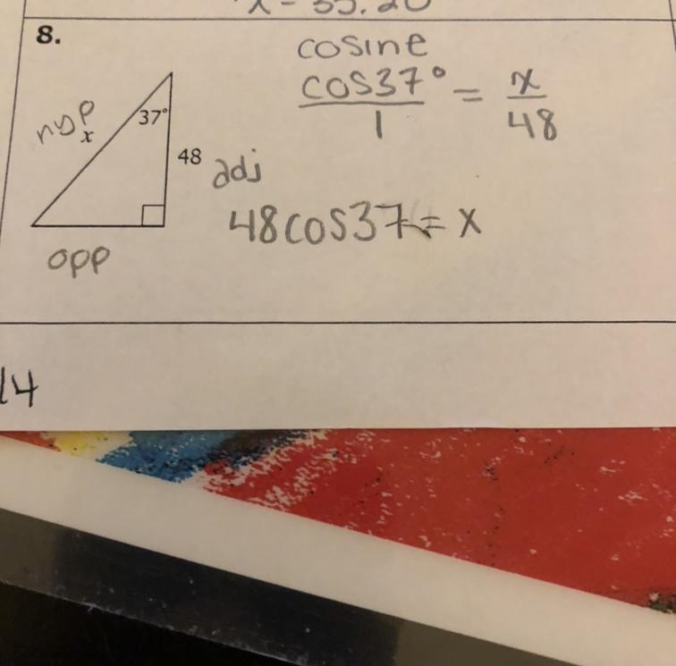 How do I find the missing sides of this triangle by using trigonometry I dont know-example-1