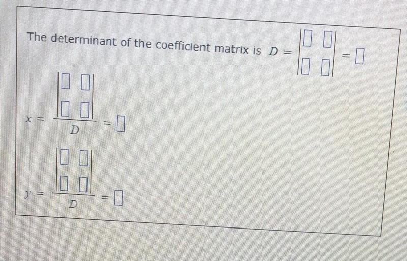 Use Cramer's rule to find the solution to the following system of linear equations-example-1