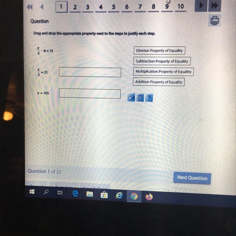 Question Drag and drop the appropriate property next to the steps to justify each-example-1