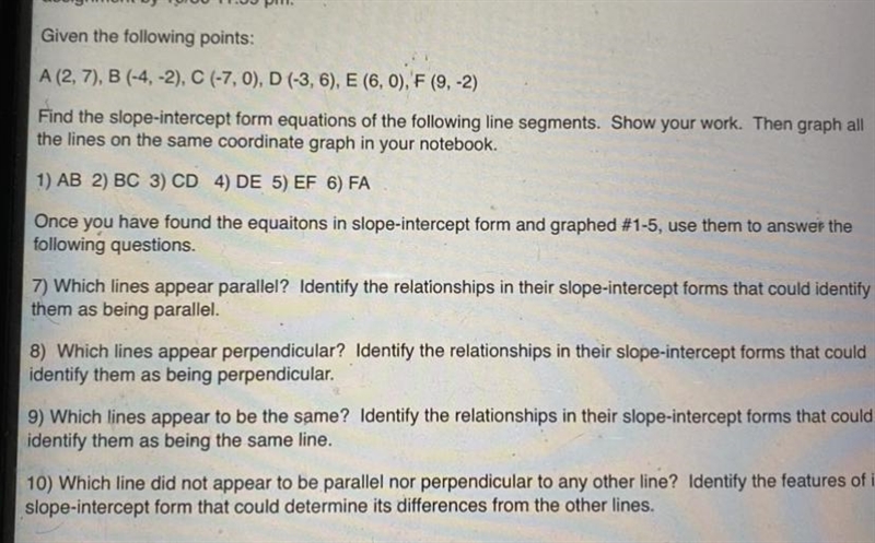 1. find the y-intercept of (2, 7) and (-4, -2) 2. Find the y-intercept of (-7, 0) and-example-1