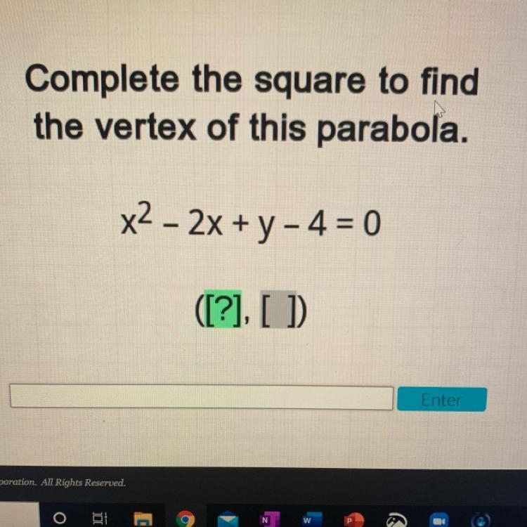 Complete the square to find the vertex of this parabola.PLEASE HELP!!-example-1