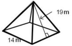 Find the surface area of the square pyramid below.-example-1