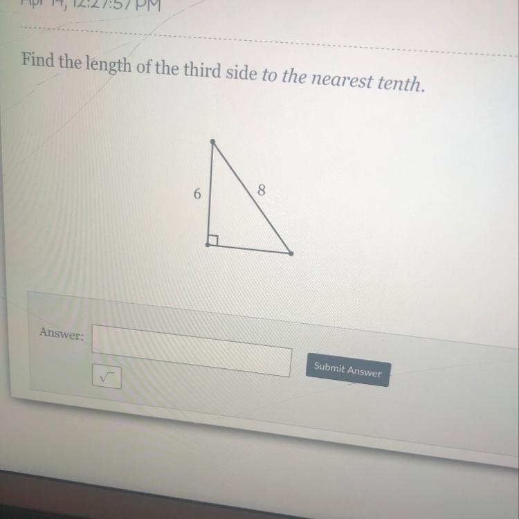 Find the length of the third side to the nearest tenth-example-1