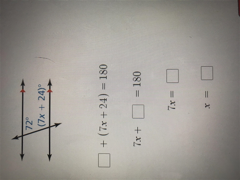 Complete the steps to find the value of x.-example-1