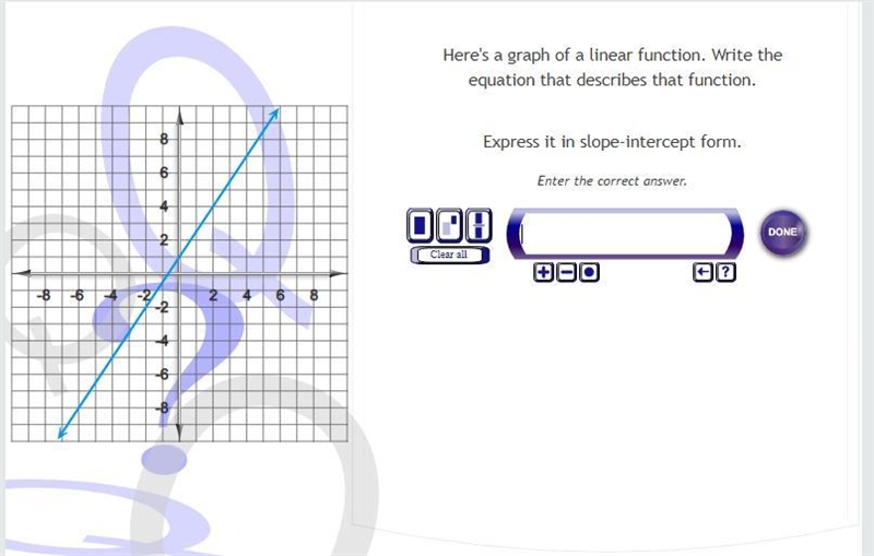 HELPP 10 POINTS Here's a graph of a linear function. Write the equation that describes-example-1