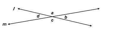 UnansweredIf Measure of angle a is 155°, what is Measure of angle c? Line l intersects-example-1