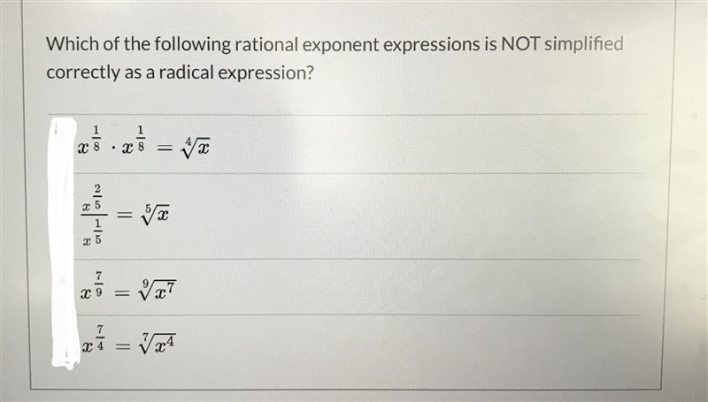 Question in the below, i know it’s NOT A-example-1